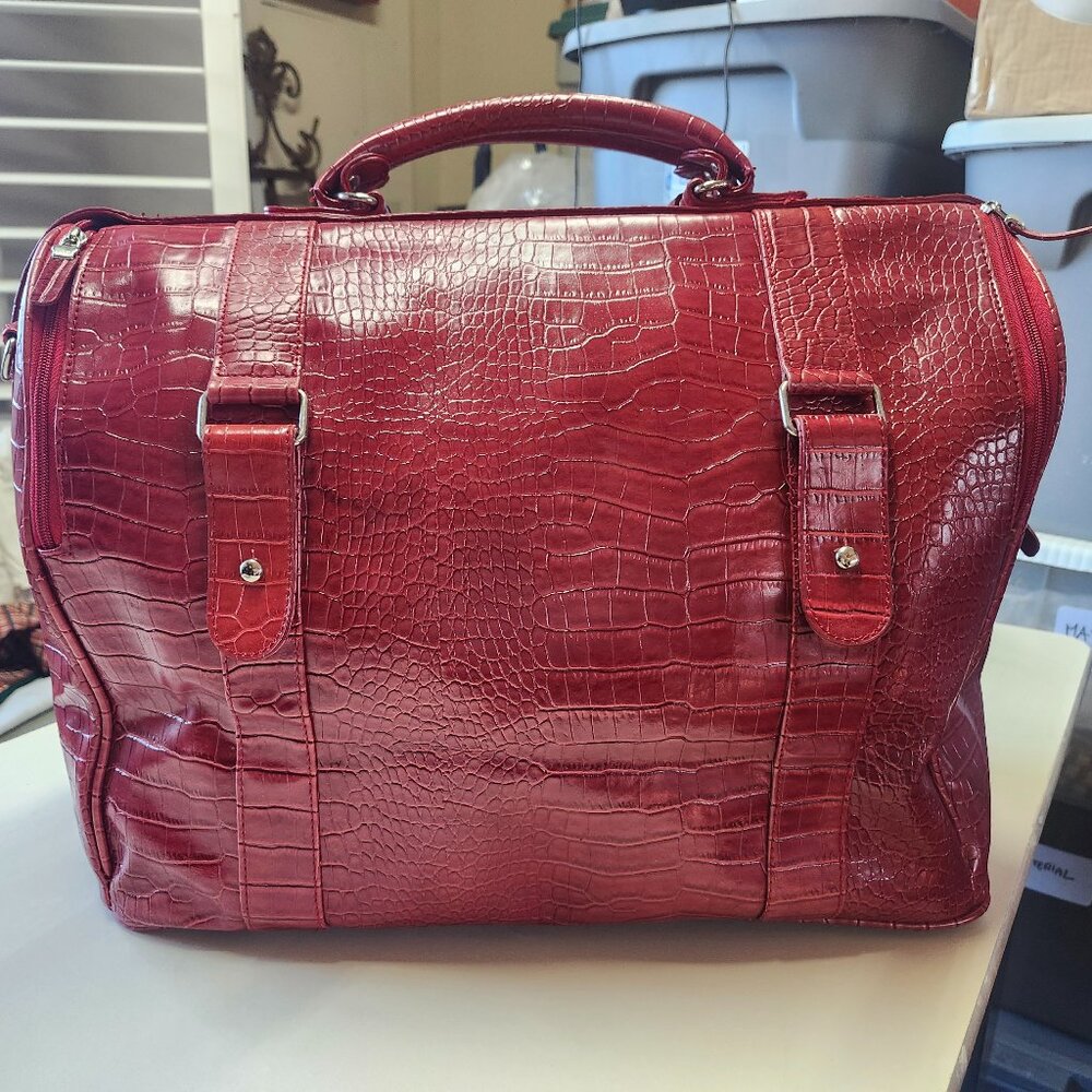 Vintage Bath & Body Work Large Faux Leather Travel Bag